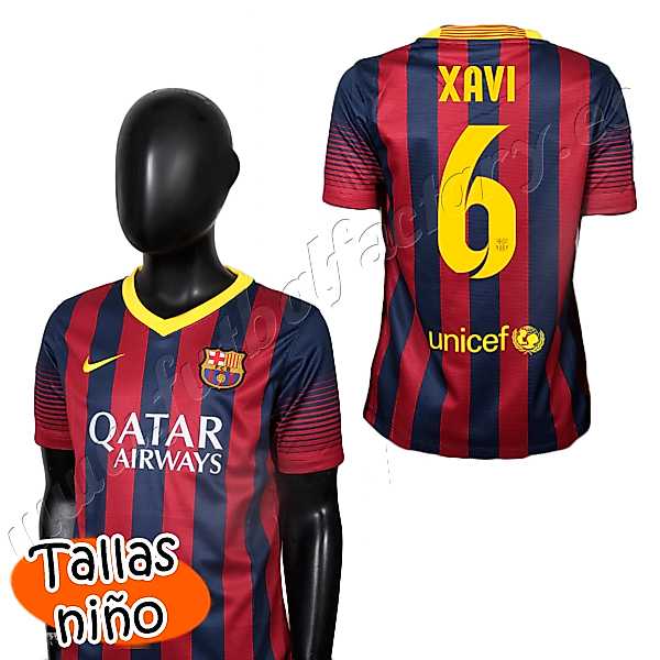 Camiseta FC Barcelona 1ª  Xavi 2013/2014 Niño - Fútbol Factory