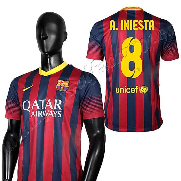Camiseta FC Barcelona 1ª Iniesta 2013/2014 Camiseta FC Barcelona 1ª Iniesta 2013/2014 - Fútbol Factory