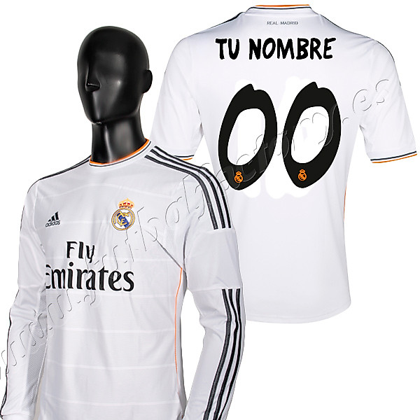 Camiseta Real Madrid 1ª personalizada 2013/2014 manga larga - Fútbol Factory