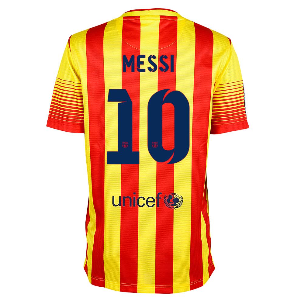 Camiseta FC Barcelona 2ª Senyera Junior Messi 2013/2014 - Fútbol Factory