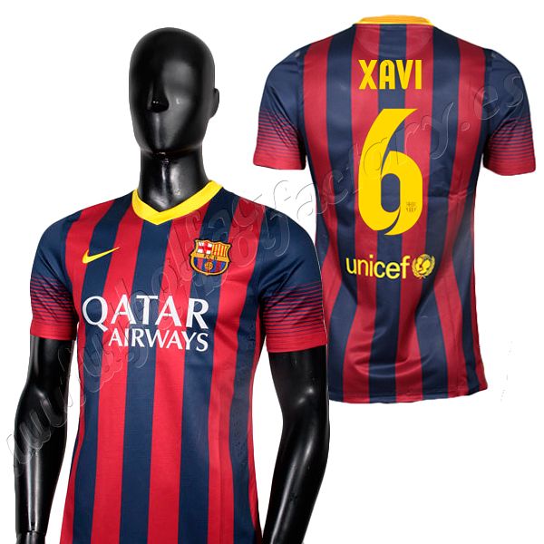 Camiseta FC Barcelona 1ª Premium Xavi 2013/2014 - Fútbol Factory