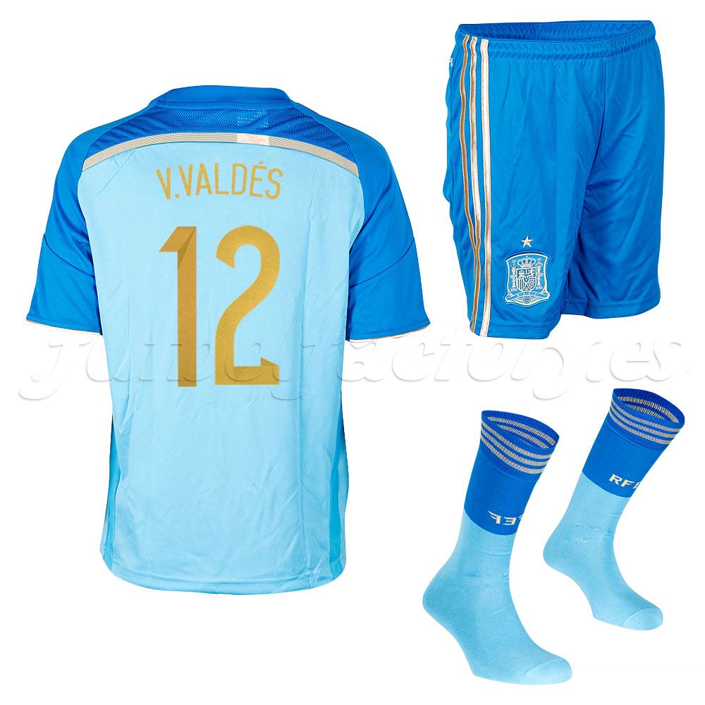 Equipación España Valdés Niño 2014  Azul - Fútbol Factory