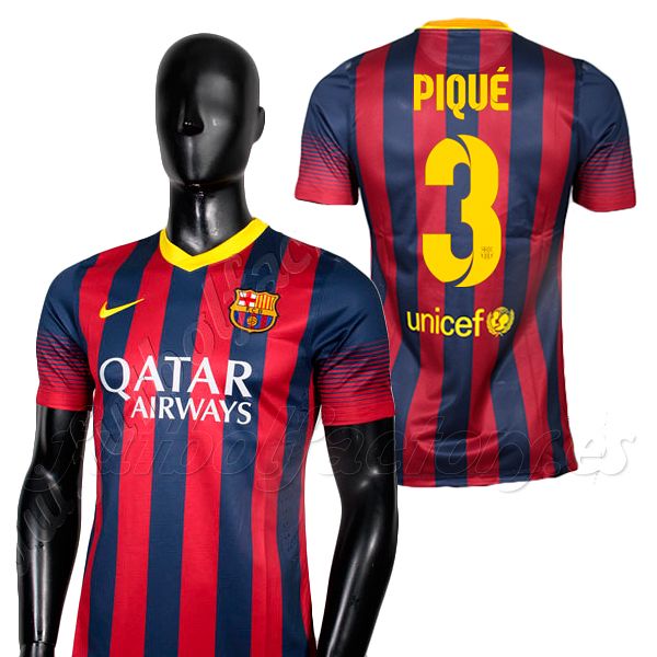 Camiseta FC Barcelona 1ª Premium Piqué 2013/2014 - Fútbol Factory