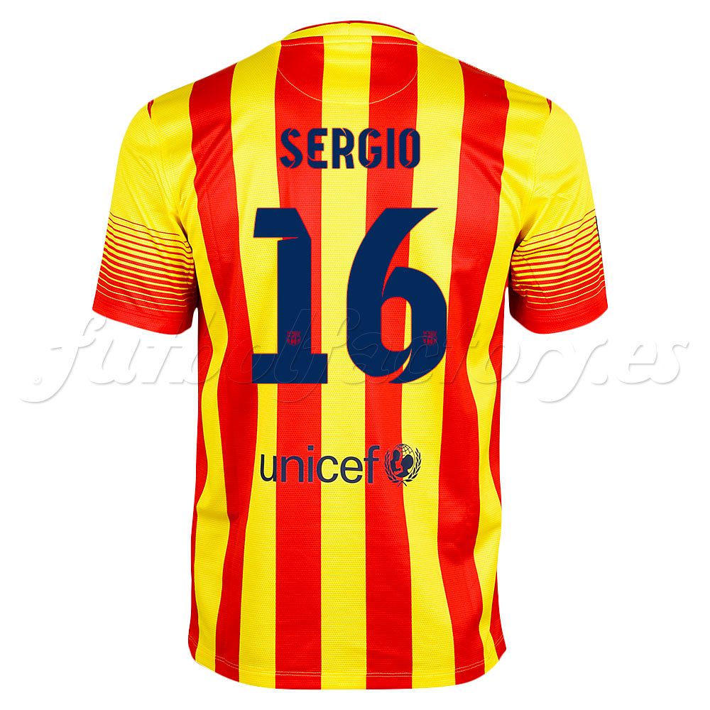 Camiseta FC Barcelona 2ª Senyera Sergio Busquets 2013/2014 - Fútbol Factory