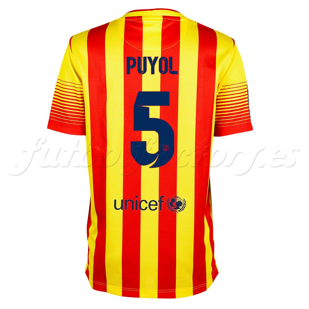 Camiseta FC Barcelona 2ª Senyera Junior Puyol 2013/2014 - Fútbol Factory