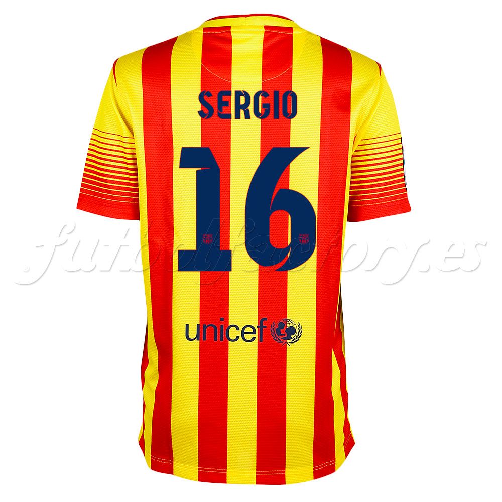 Camiseta FC Barcelona 2 Senyera Junior Sergio 2013 2014