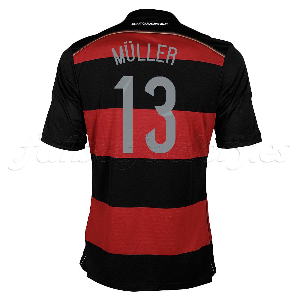 Camiseta Alemania 2ª Müller 2014 Rojo Negro - Fútbol Factory