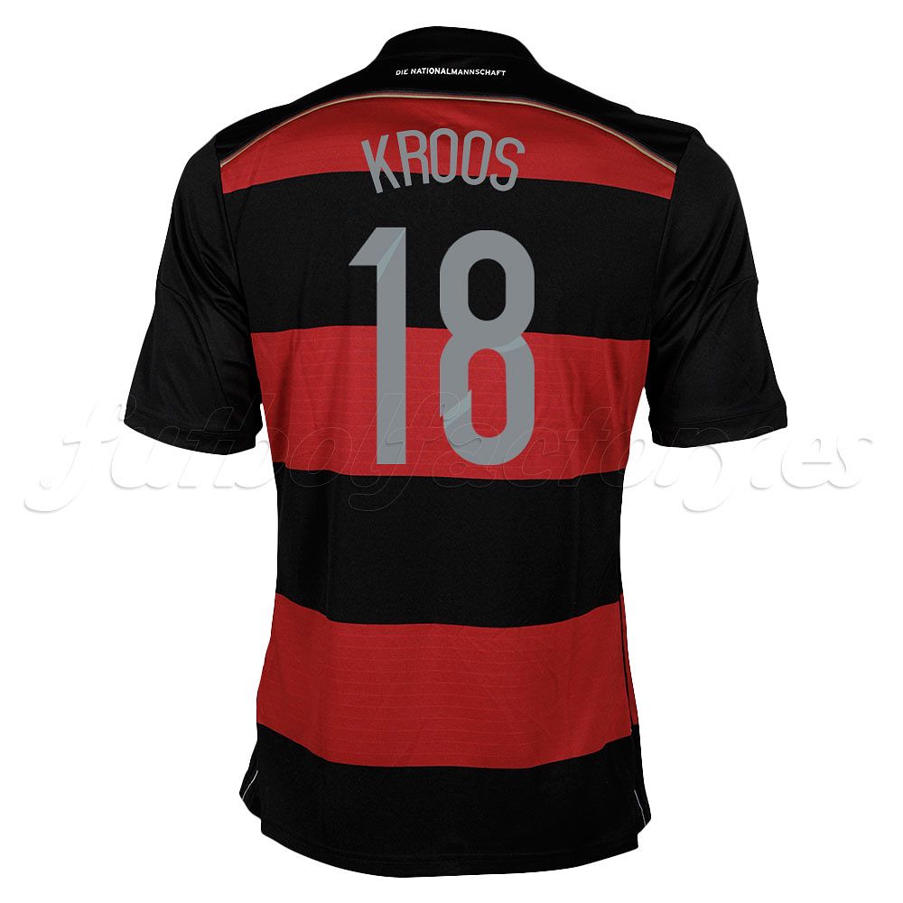 Camiseta Alemania 2ª Kroos 2014 Rojo Negro - Fútbol Factory
