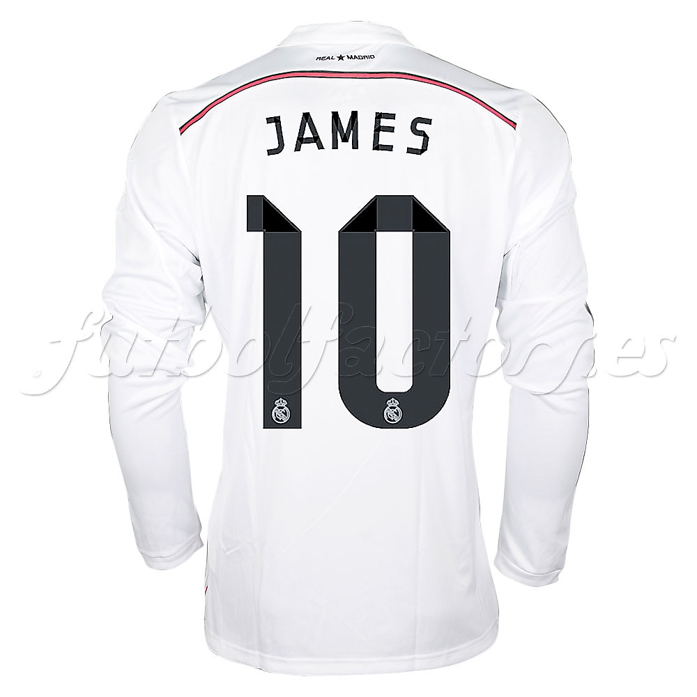 Camiseta Real  Madrid 1ª  James    2014/2015 manga larga - Fútbol Factory
