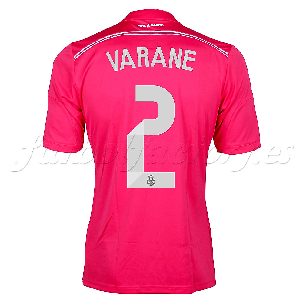 Camiseta Real Madrid  2ª Varane 2014/2015  Rosa - Fútbol Factory
