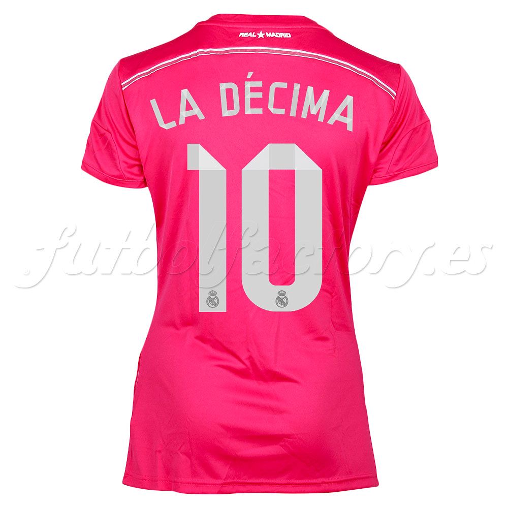 Camiseta Real Madrid 2ª LA DECIMA  Mujer 2014/2015  Rosa - Fútbol Factory