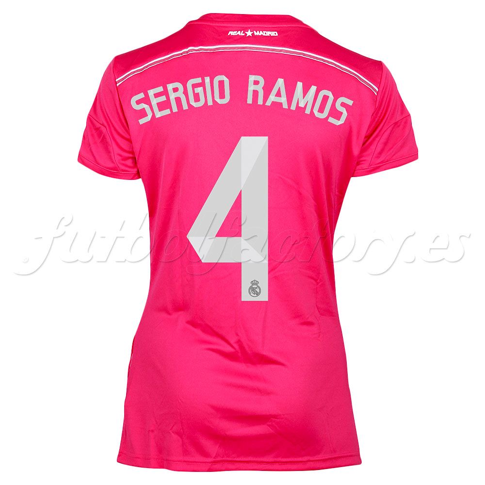 Camiseta Real Madrid Mujer 2ª  Ramos 2014/2015  Rosa - Fútbol Factory
