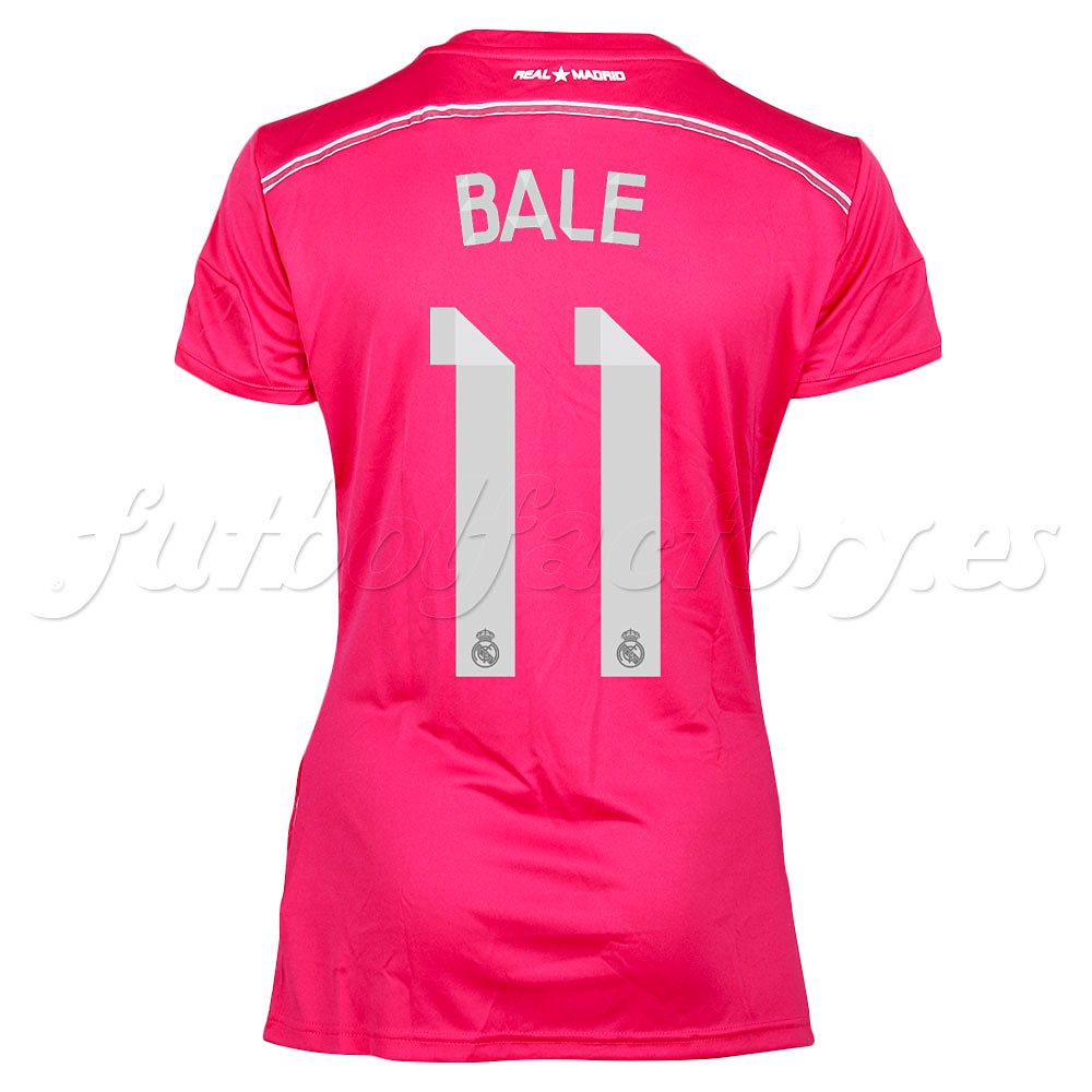 Camiseta Real Madrid Mujer 2ª  Bale 2014/2015  Rosa - Fútbol Factory