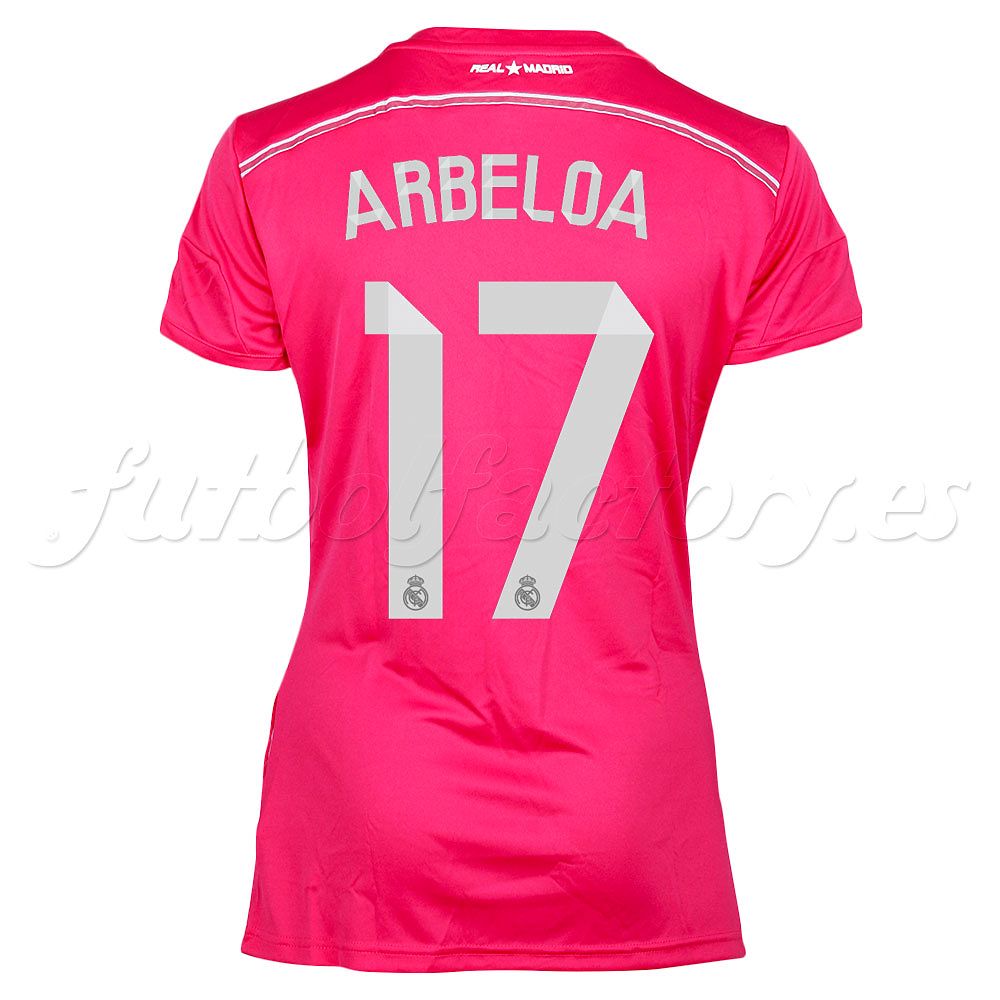 Camiseta Real Madrid Mujer 2ª  Arbeloa  2014/2015  Rosa - Fútbol Factory