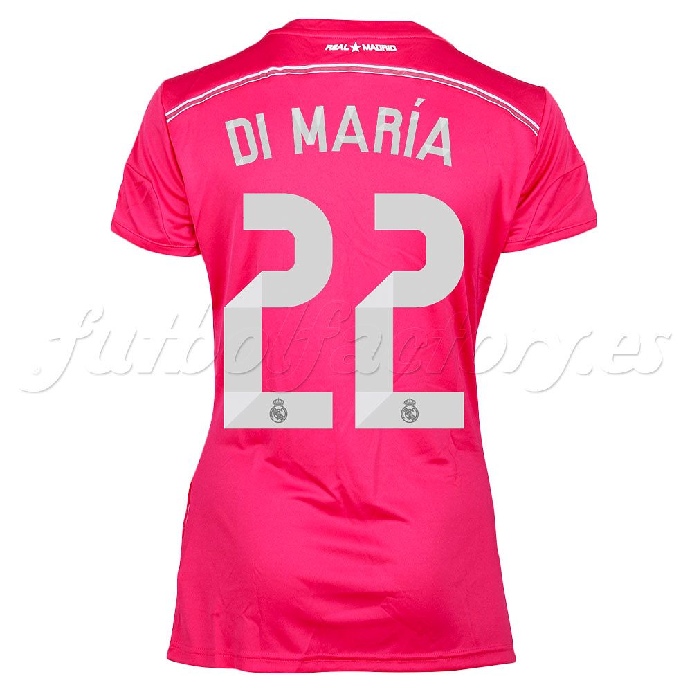 Camiseta Real Madrid Mujer 2ª  Di Maria 2014/2015  Rosa - Fútbol Factory