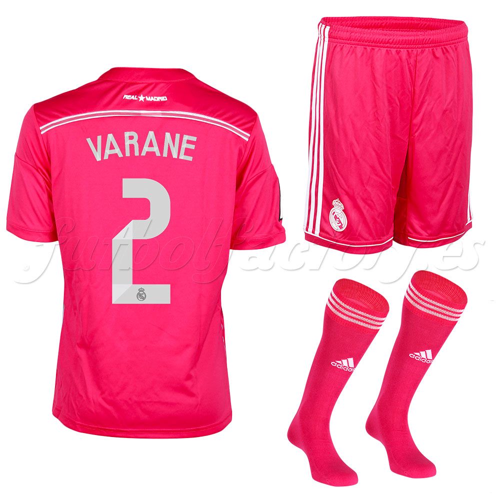 Equipación Real Madrid 2ª Varane 2014/2015  Rosa - Fútbol Factory