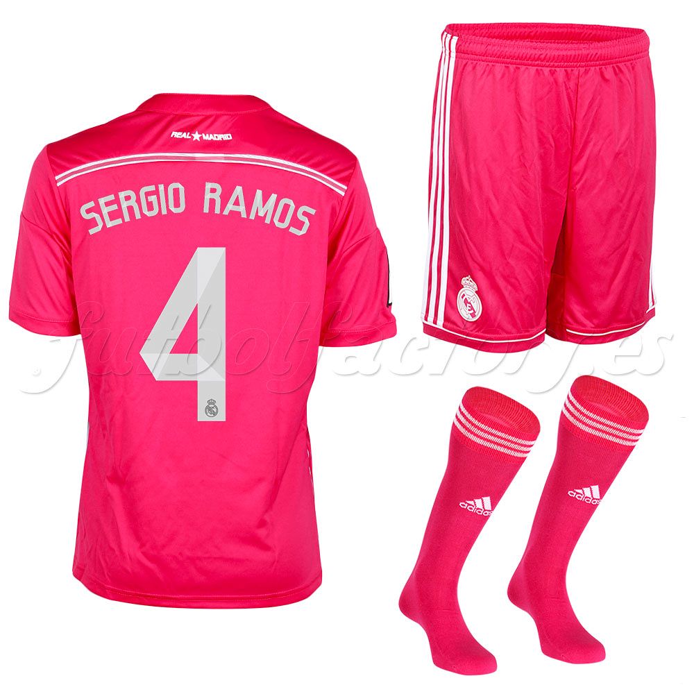 Equipación Real Madrid 2ª Ramos  2014/2015  Rosa - Fútbol Factory