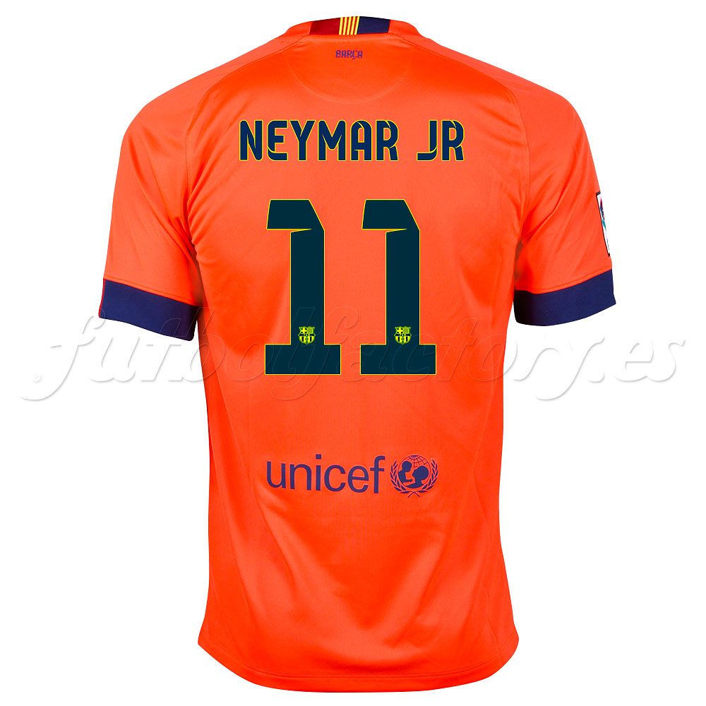 Camiseta FC Barcelona 2ª  Neymar Jr 2014/2015  Naranja - Fútbol Factory