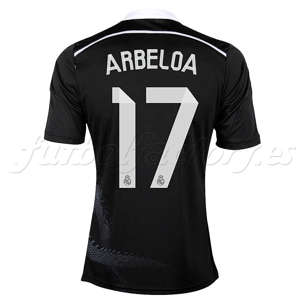 Camiseta Real Madrid 3ª  Arbeloa  2014/2015  Negro - Fútbol Factory