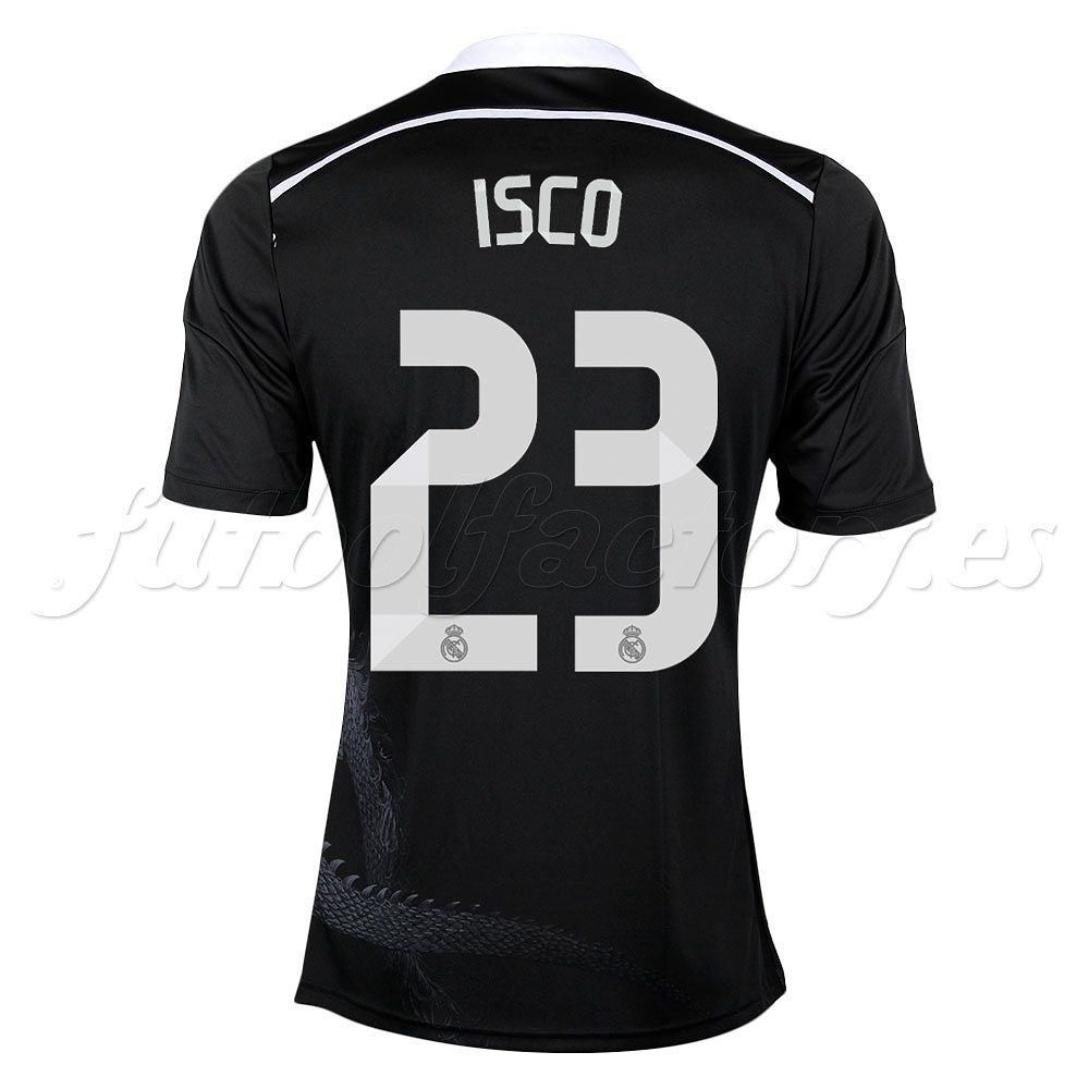 Camiseta Real Madrid 3ª  Isco  2014/2015  Negro - Fútbol Factory