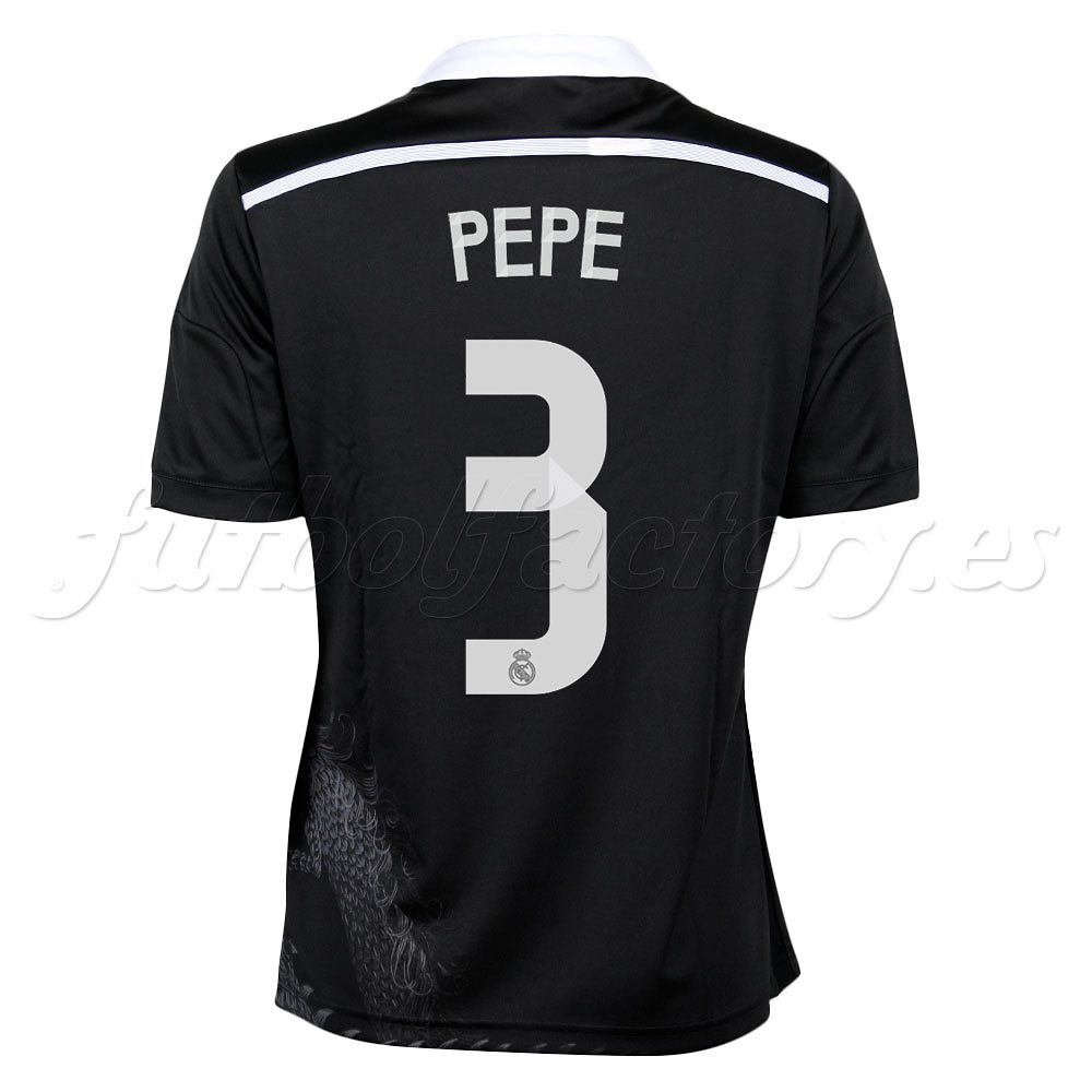 Camiseta Real Madrid Pepe 3ª Junior 2014/2015 Negro - Fútbol Factory