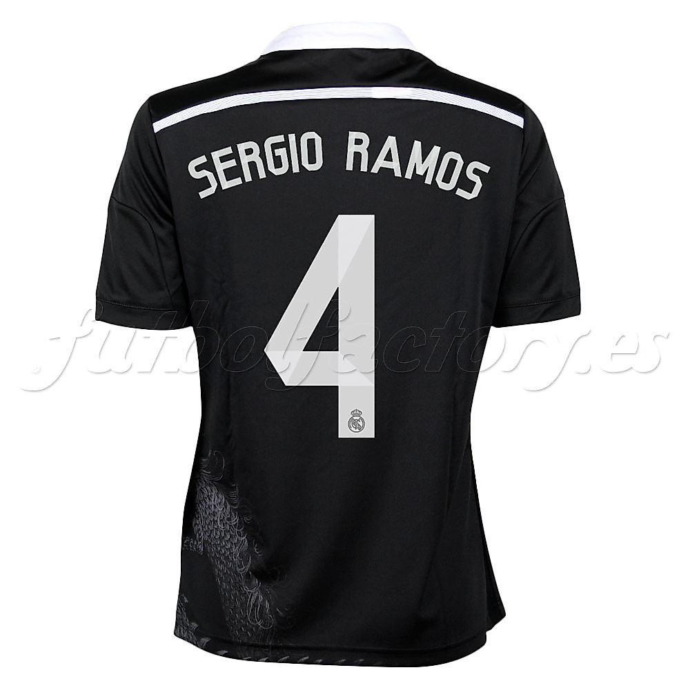 Camiseta Real Madrid Sergio Ramos 3ª Junior 2014/2015 Negro - Fútbol Factory