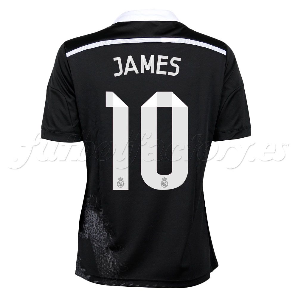 Camiseta Real Madrid James 3ª Junior 2014/2015 Negro - Fútbol Factory