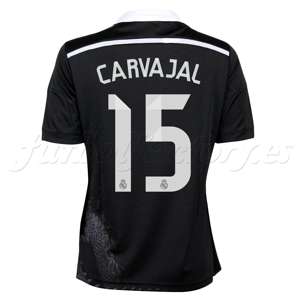Camiseta Real Madrid Carvajal 3ª Junior 2014/2015 Negro - Fútbol Factory