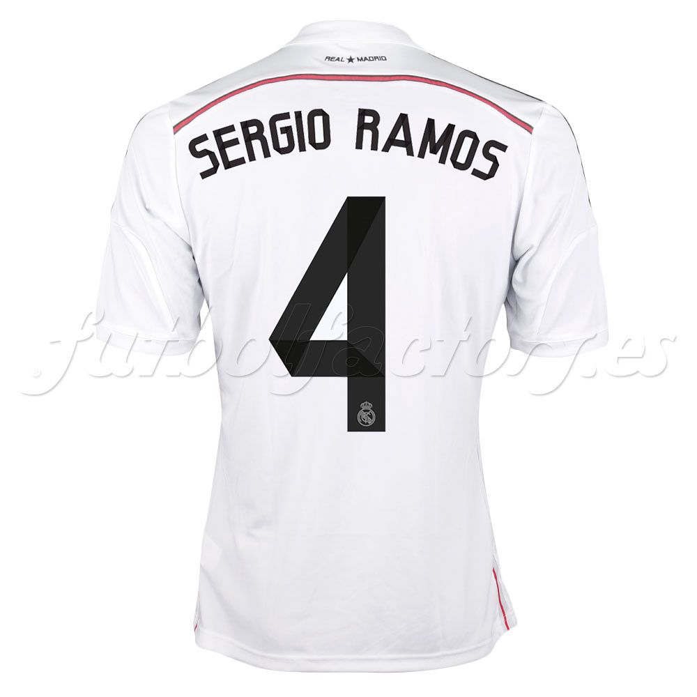 Camiseta Real Madrid Champions 1ª Sergio Ramos 2014/2015 Blanco - Fútbol Factory