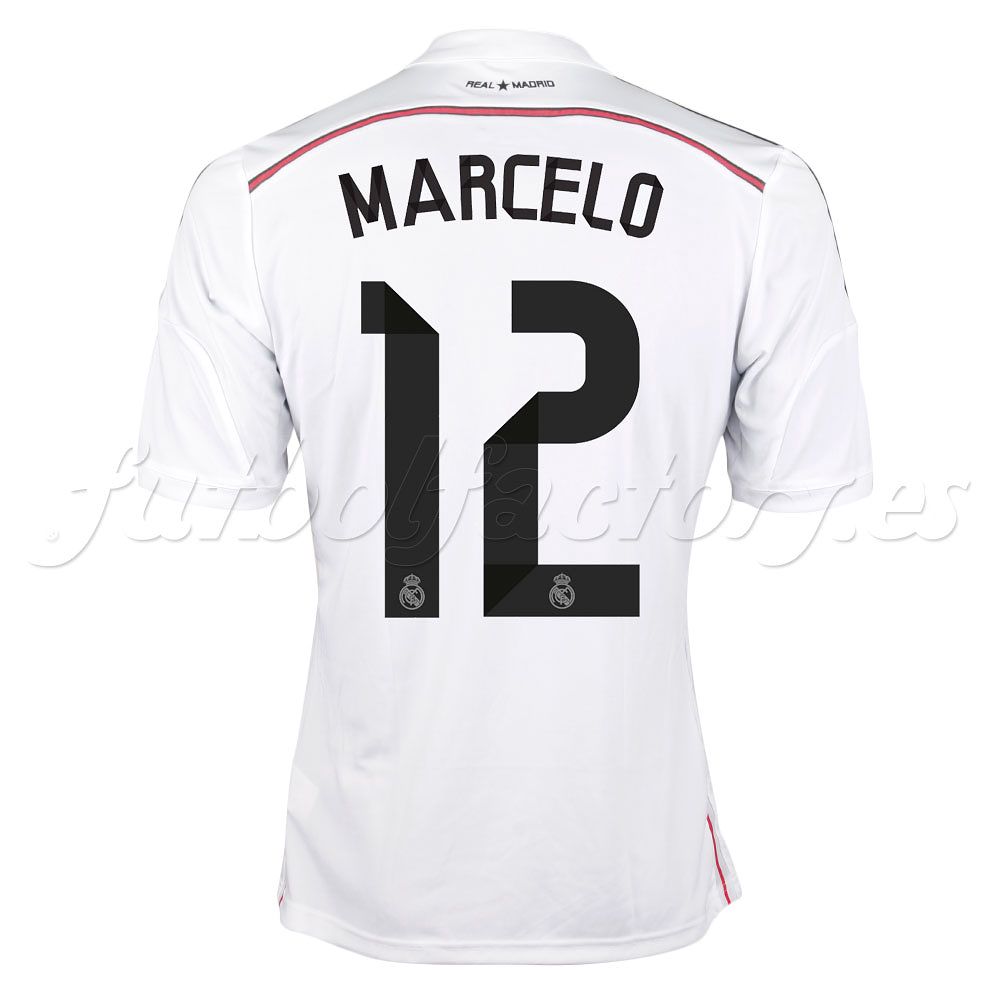 Camiseta Real Madrid Champions 1ª Marcelo 2014/2015 Blanco - Fútbol Factory
