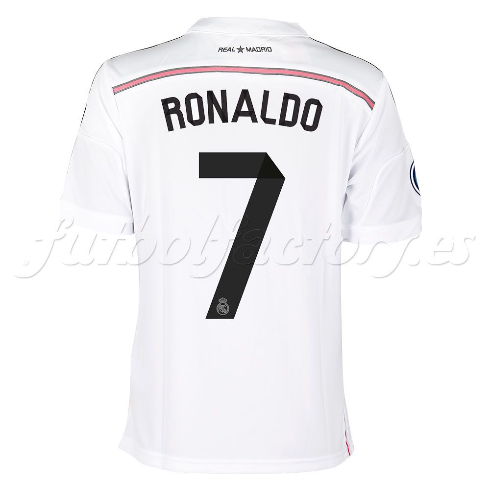 Camiseta Real Madrid Champions 1ª Junior Cristiano Ronaldo 2014/2015 Blanco - Fútbol Factory