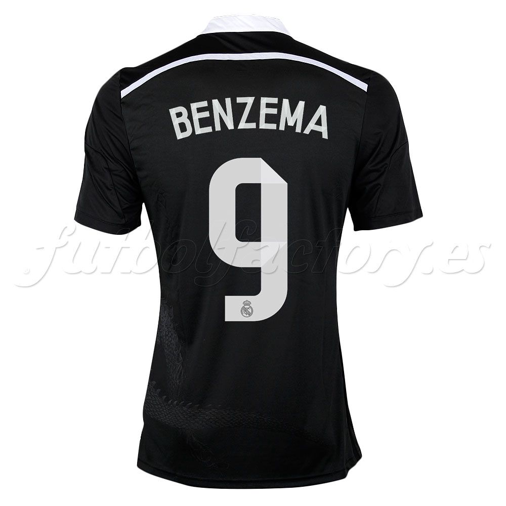 Camiseta Real Madrid 3ª Benzema Adizero 2014/2015 Negro - Fútbol Factory