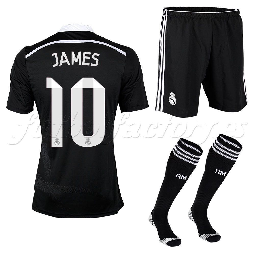 Equipación Real Madrid 3ª James Adizero 2014/2015 Negro - Fútbol Factory