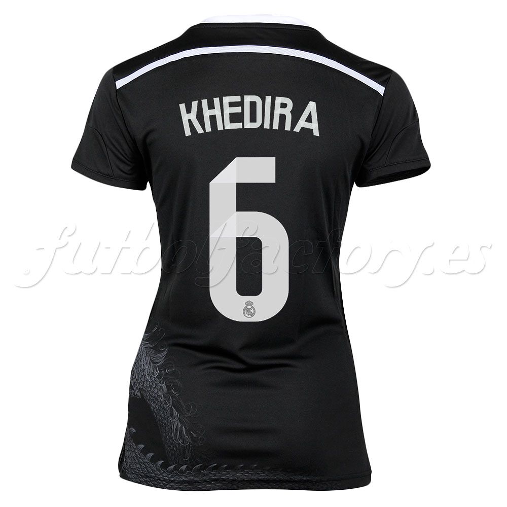 Camiseta Real Madrid 3ª Mujer Khedira 2014/2015 Negro - Fútbol Factory