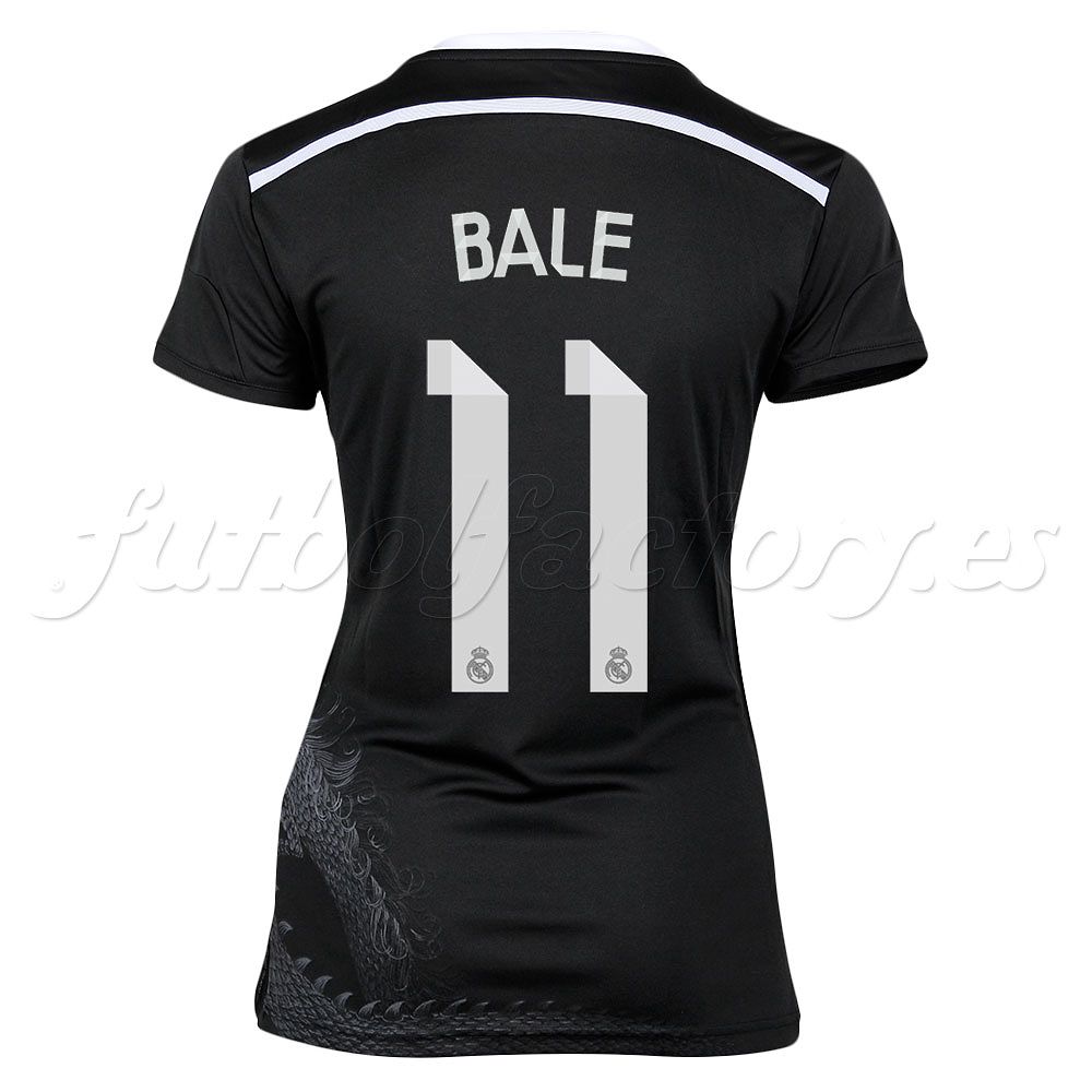 Camiseta Real Madrid 3ª Mujer Bale 2014/2015 Negro - Fútbol Factory