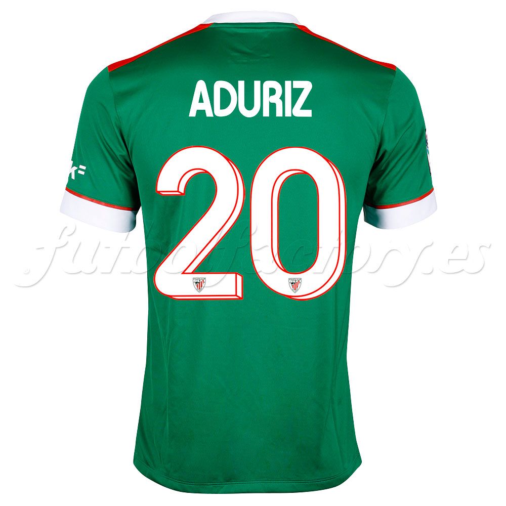 Camiseta Athletic Club Bilbao 2ª 2014/2015 Aduriz Verde Blanco - Fútbol Factory