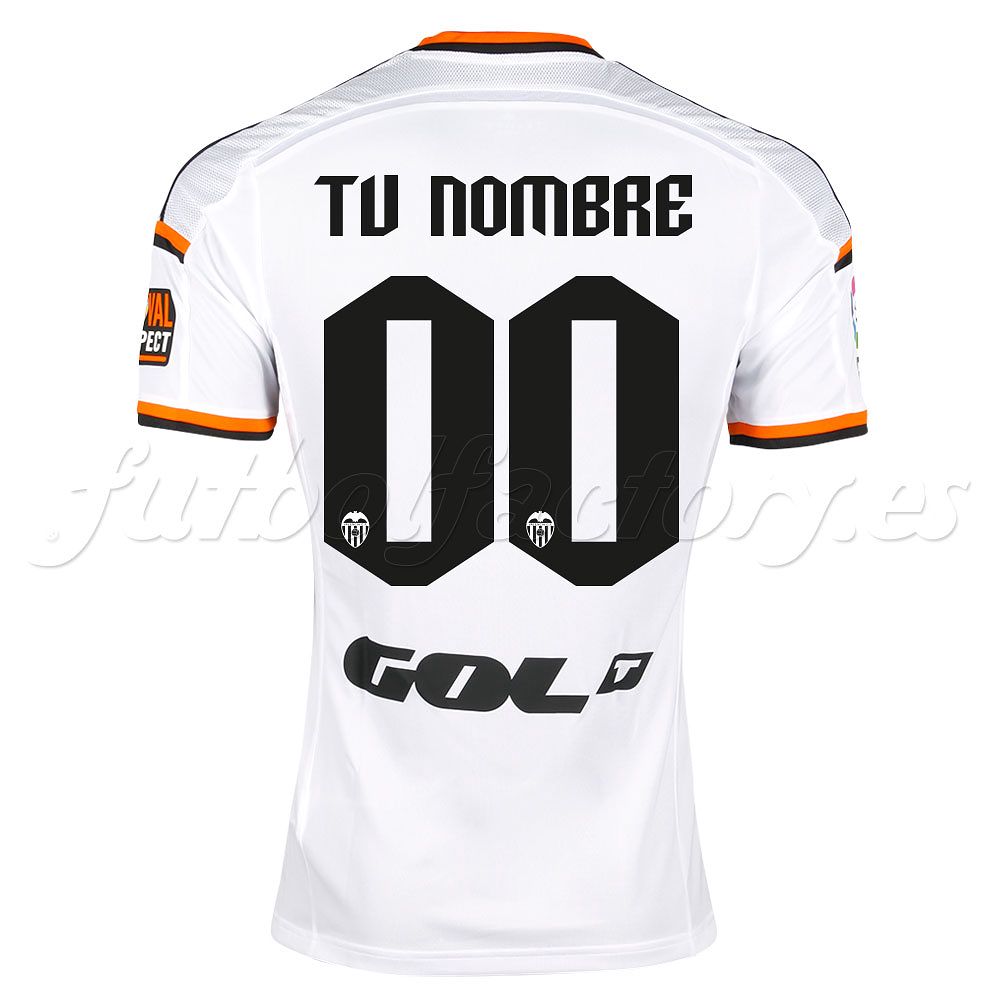 Camiseta Valencia CF 1ª 2014/2015 Personalizado Blanco - Fútbol Factory