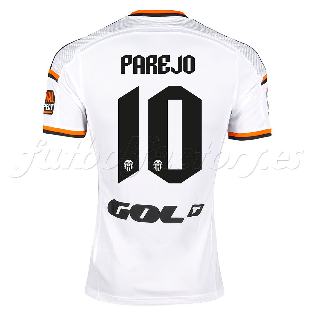 Camiseta Valencia CF 1ª 2014/2015 Parejo Blanco - Fútbol Factory