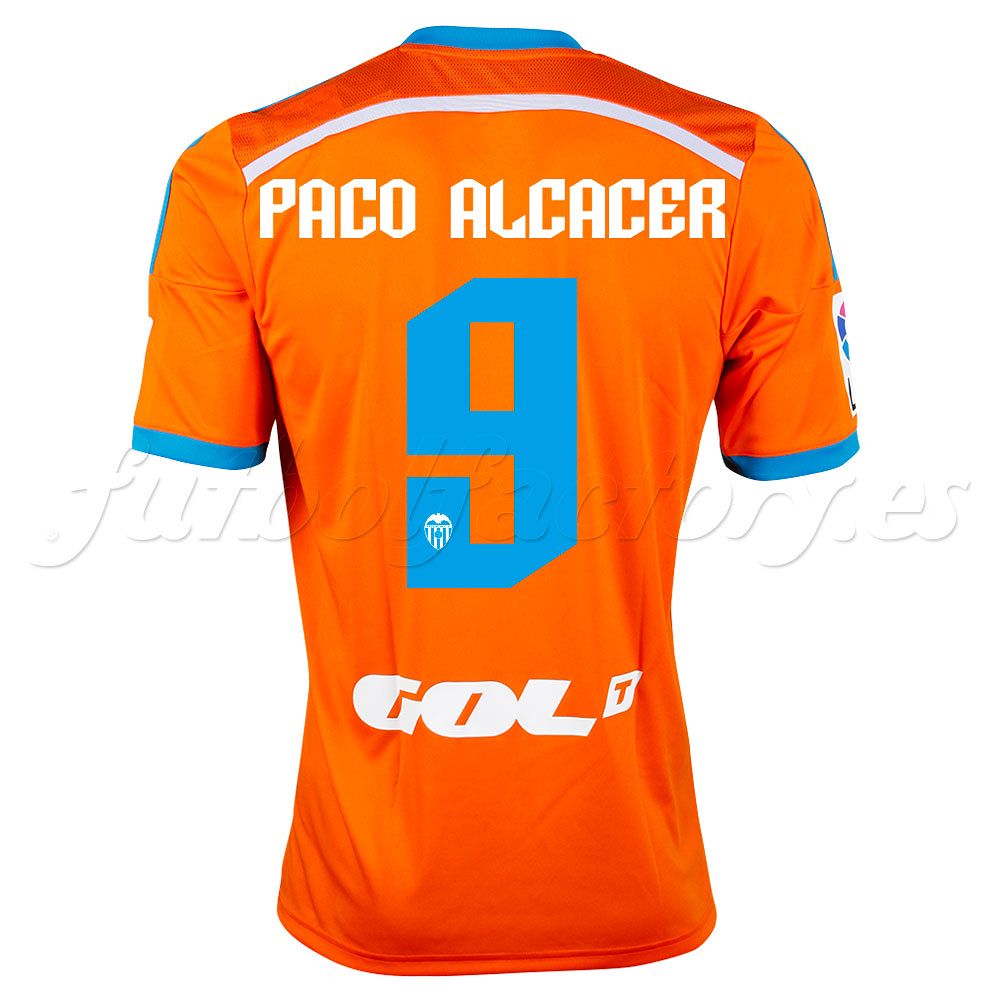Camiseta Valencia CF 2ª 2014/2015 Paco Alcacer Naranja - Fútbol Factory