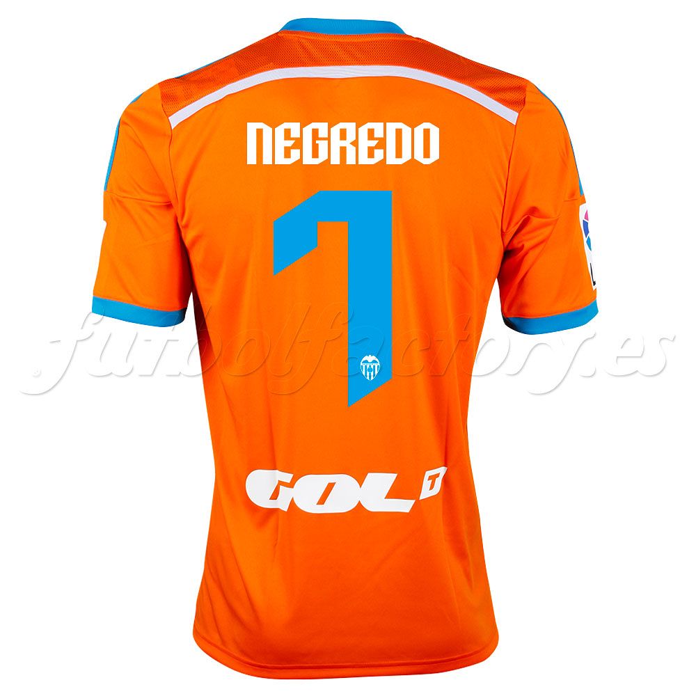 Camiseta Valencia CF 2ª 2014/2015 Negredo Naranja - Fútbol Factory