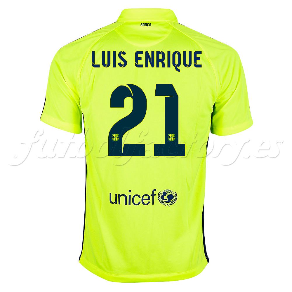 Camiseta FC Barcelona 3ª Flash Luis Enrique 2014/2015 Amarillo - Fútbol Factory