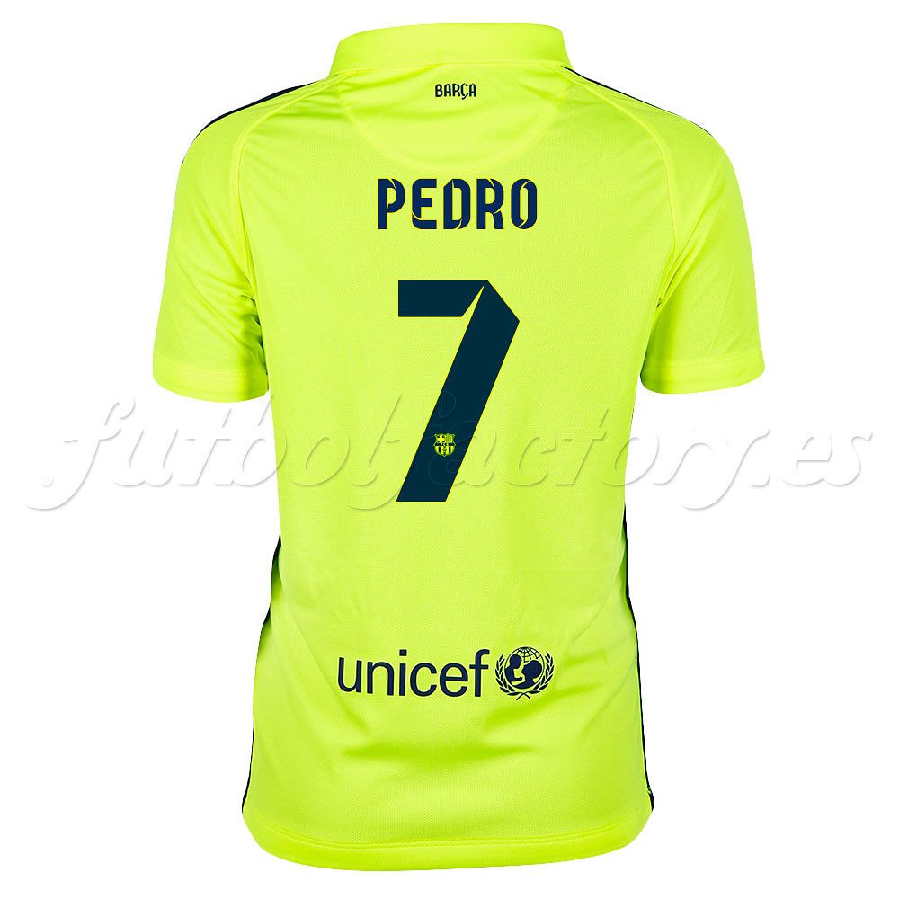 Camiseta FC Barcelona 3ª Flash 2014/2015 Pedro Junior Amarillo - Fútbol Factory