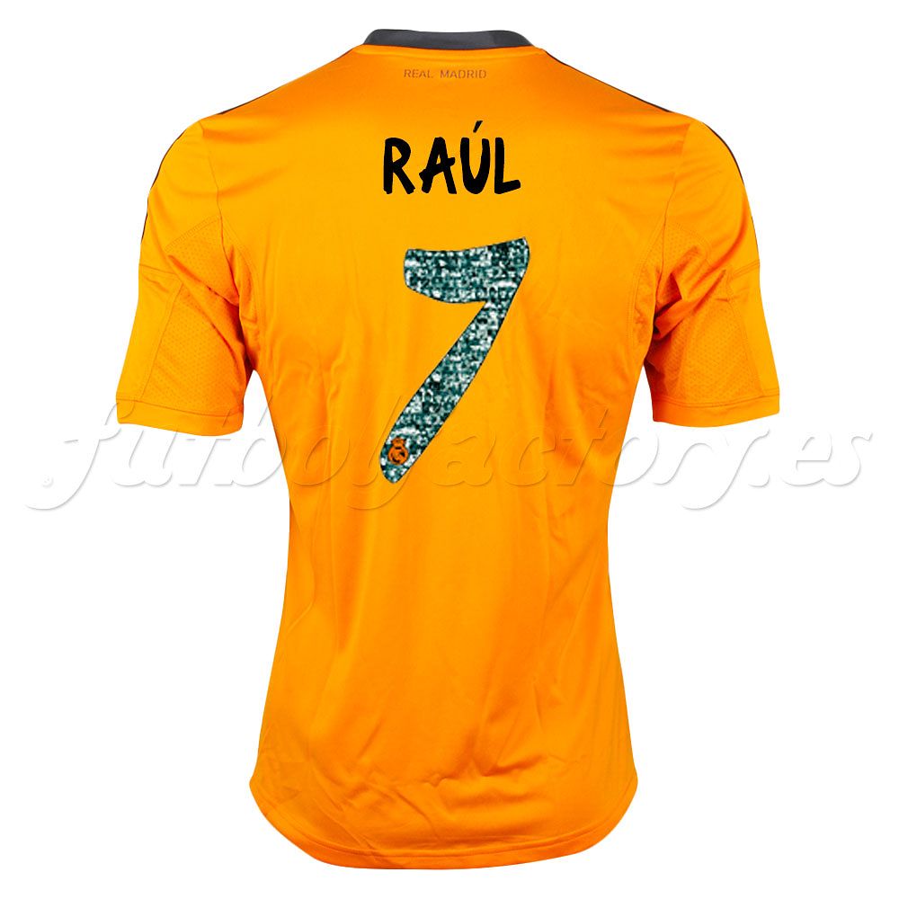 Camiseta Real Madrid Raúl Homenaje 3ª 2013/2014 Naranja - Fútbol Factory