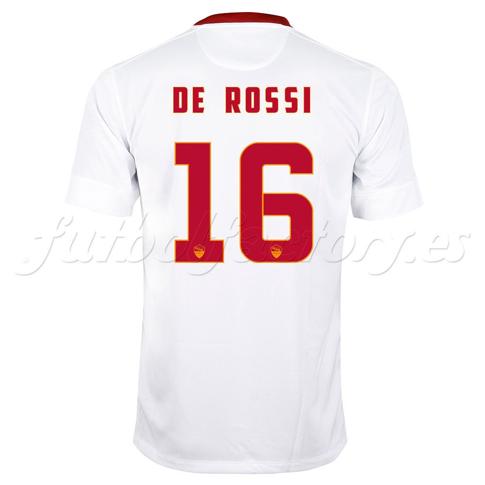 Camiseta AS  Roma 2ª De Rossi 2014/2015 Blanco - Fútbol Factory