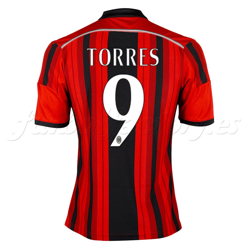 Camiseta AC Milan 1ª Torres 2014/2015 Rojo Negro - Fútbol Factory