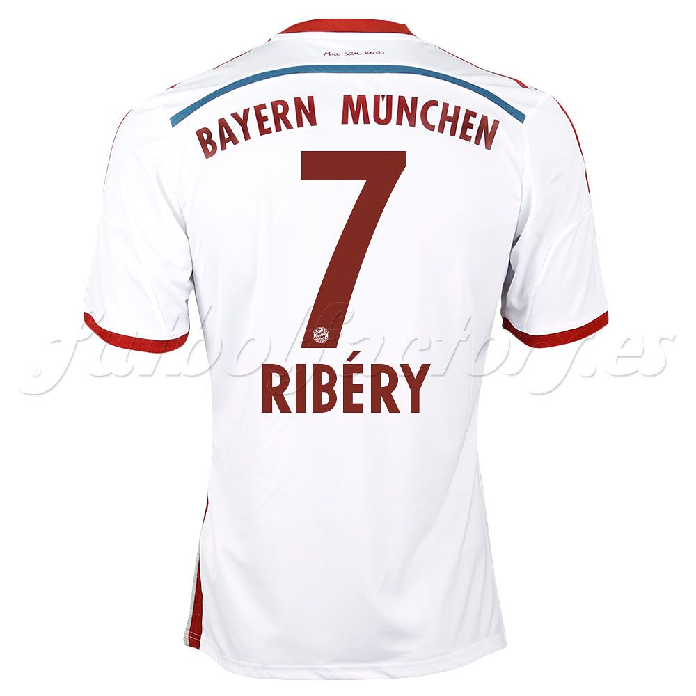 Camiseta Bayern Munich 2ª 2014/2015 Ribery Blanco - Fútbol Factory