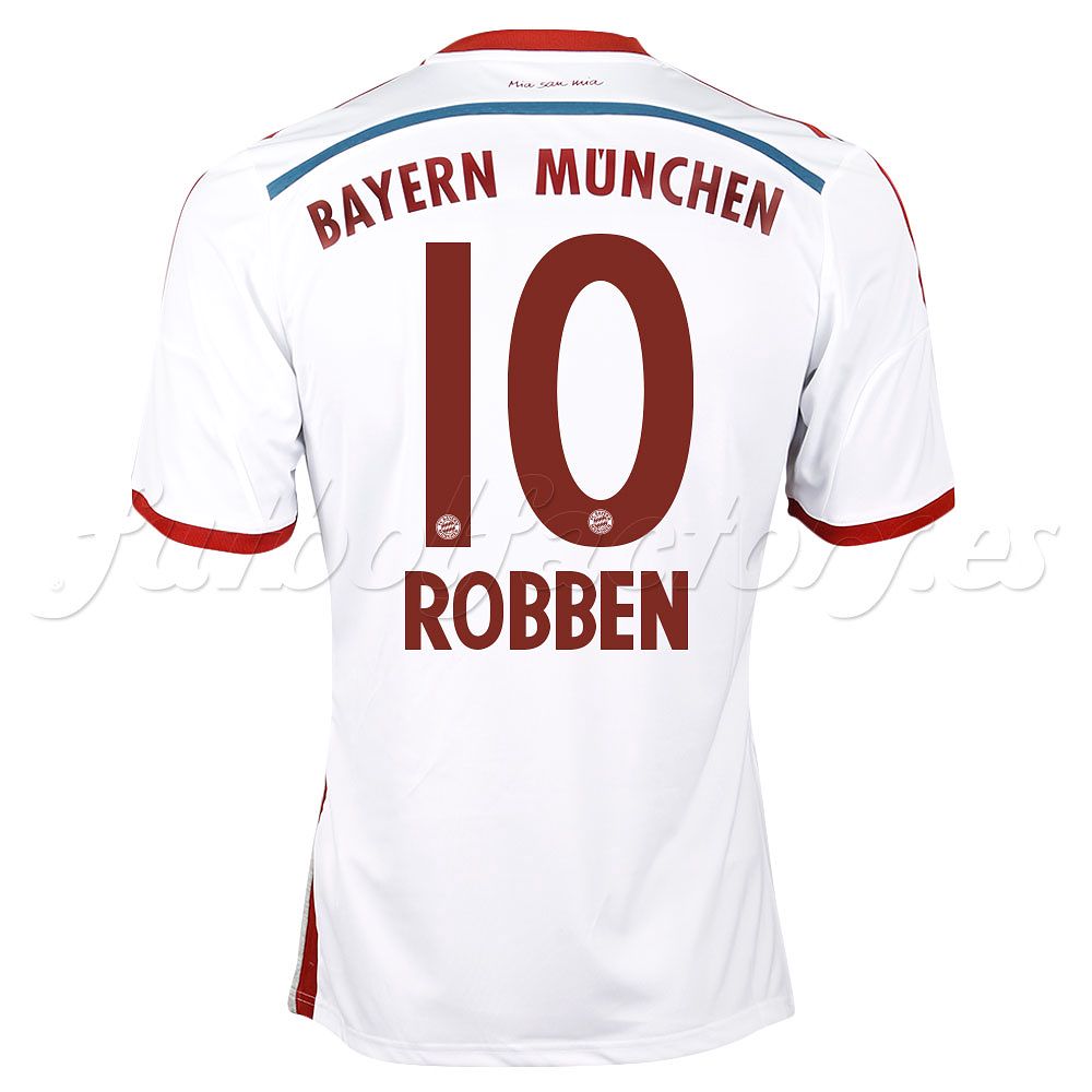 Camiseta Bayern Munich 2ª 2014/2015 Robben Blanco - Fútbol Factory