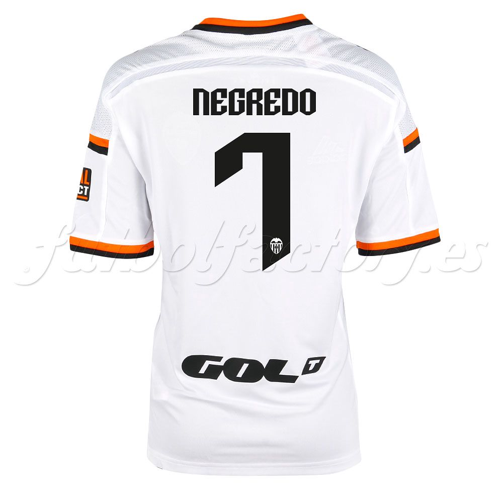 Camiseta Valencia CF 1ª Junior Negredo 2014/2015 Blanco - Fútbol Factory