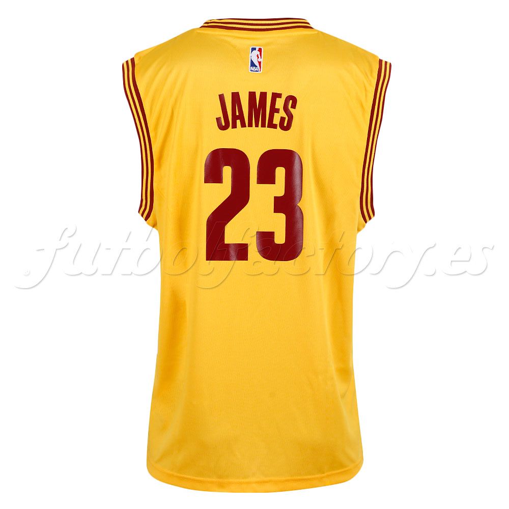 Camiseta 2ª NBA Cleveland James Amarillo - Fútbol Factory