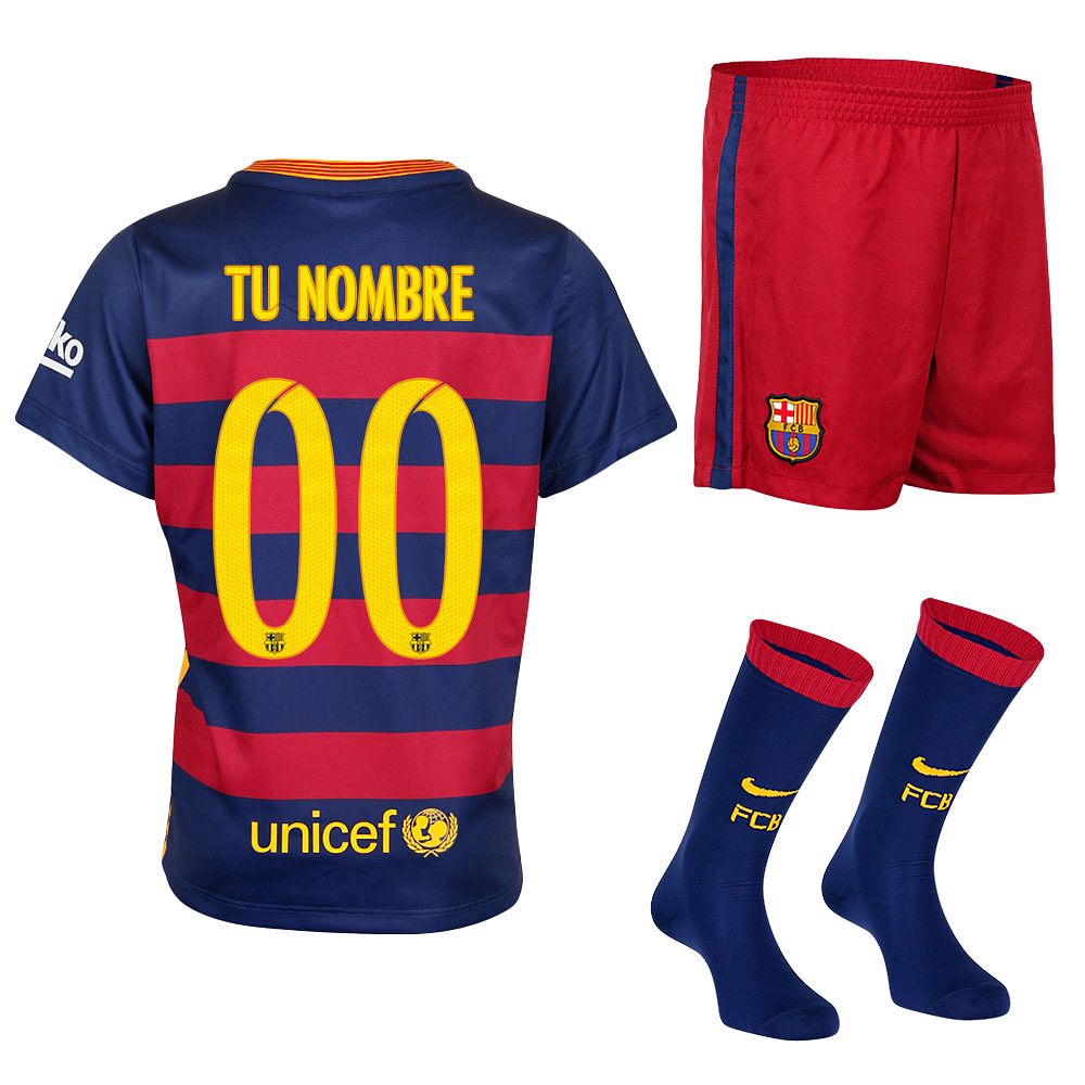 Conjunto 1ª FC Barcelona 2015/2016 Personalizado Infantil - Fútbol Factory